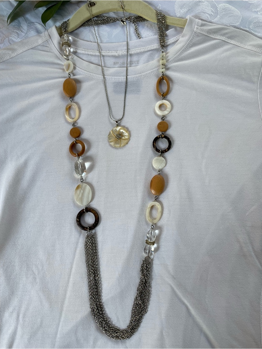 Cookie Lee Multi-Strand Necklace in Green, Gold and Bronze Tones - Picture 5 of 6